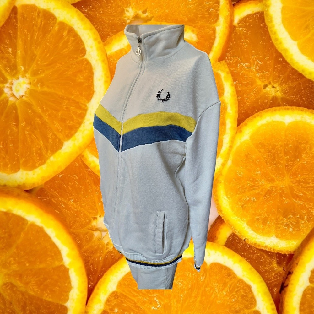 Fred Perry Sportswear White Chevron Track Jacket Small‎ J1354 Made in Portugal